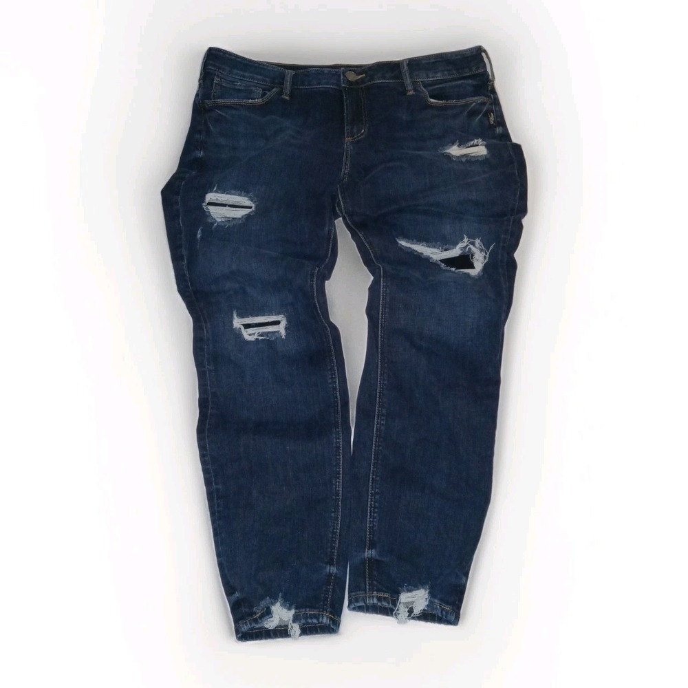 Silver Jeans Co Skinny Jeans Womens 20 Dark Wash Distressed Frayed Hem High Rise - Picture 9 of 16